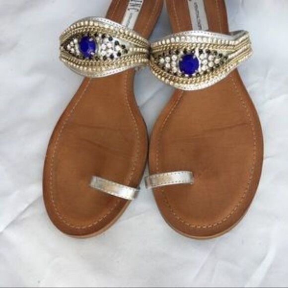 INC braesilver Split Toe Casual Slide Sandals - Picture 3 of 6